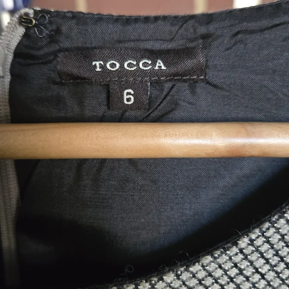 Tocca Wool Blend Textured Midi Dress Cap Sleeve Belted Size 6 Anthropologie - Picture 4 of 5